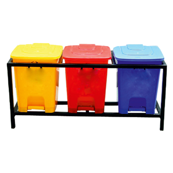 RESTORE HEALTH MEDICARE / Foot Press Bins with trolley / FOOT PRESS BINS WITH STAINLESS STEEL TROLLEY 35 LTR.